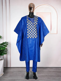 Men's Dashiki Robe Set – Embroidered 3-Piece