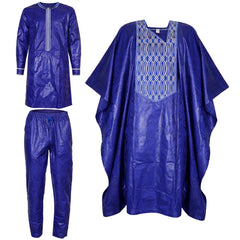 Men's Dashiki Robe Set – Embroidered 3-Piece