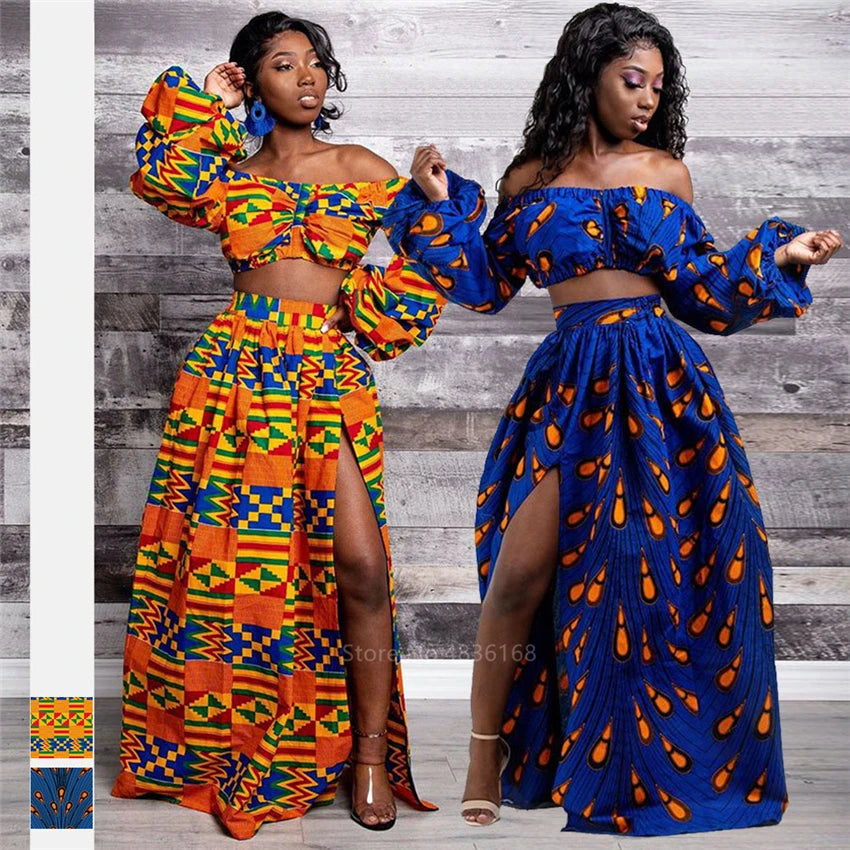 African Dresses for Women Autumn 2-piece Set