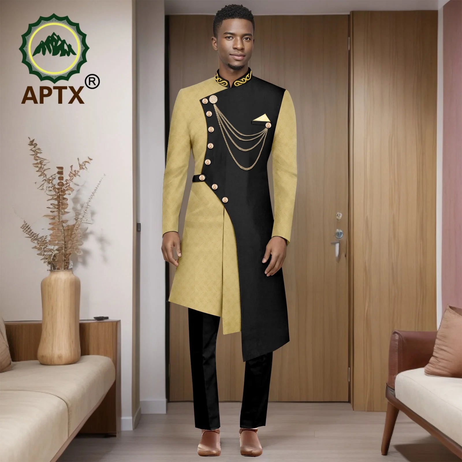 African Suits for Men 2025 Fashion New Two-piece (top + Pants) Men's Set