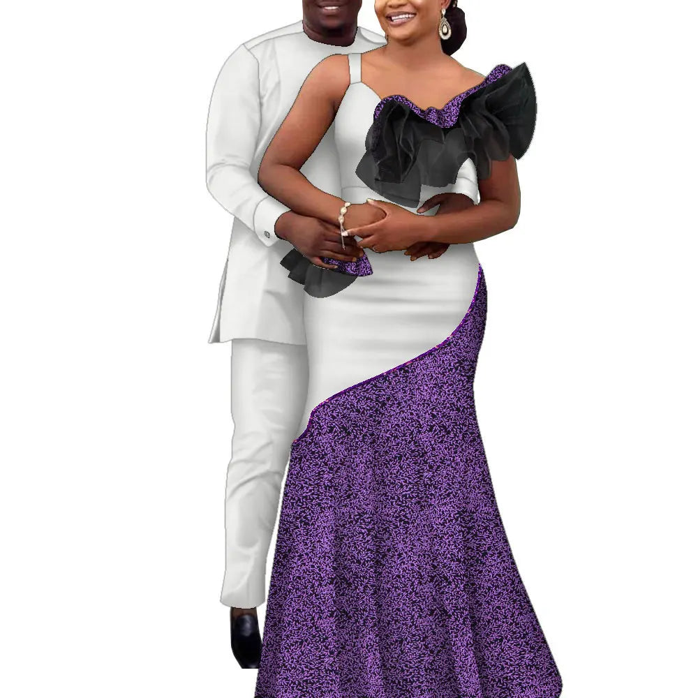African Couple Clothes African Strap Dresses