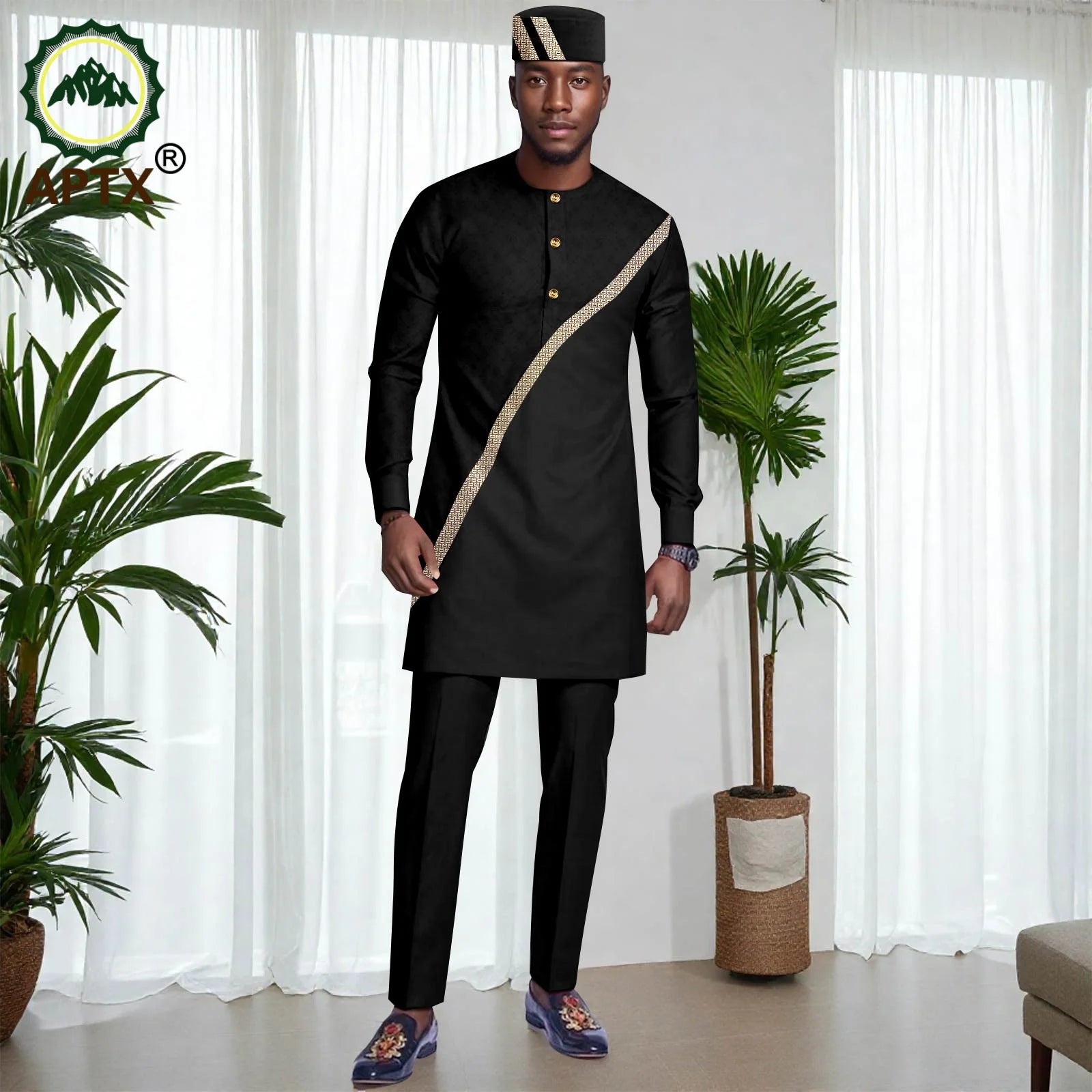 Muslim Mens Robe African Clothing For man 2-piece Sets Suit