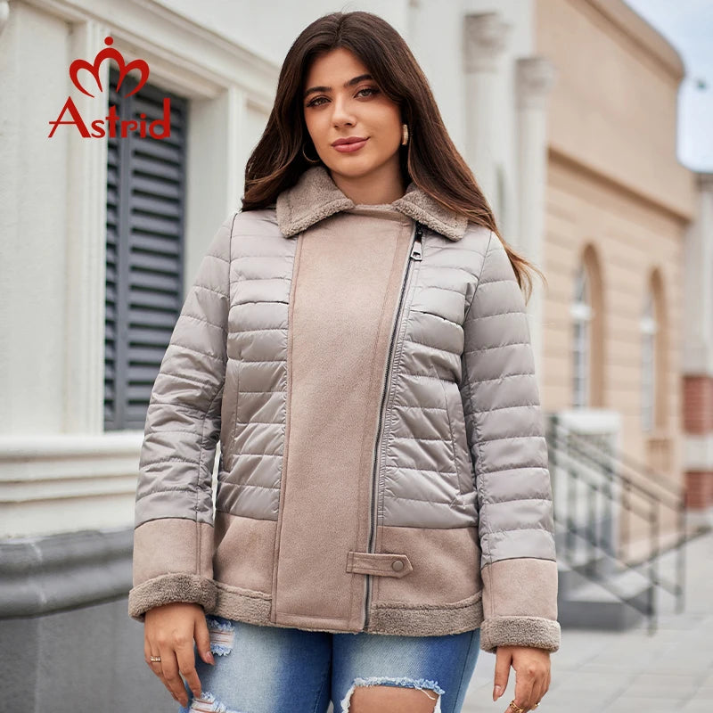 Women's Jacket Double-Faced Fur Spliced Design Hooded Warm Down Coats