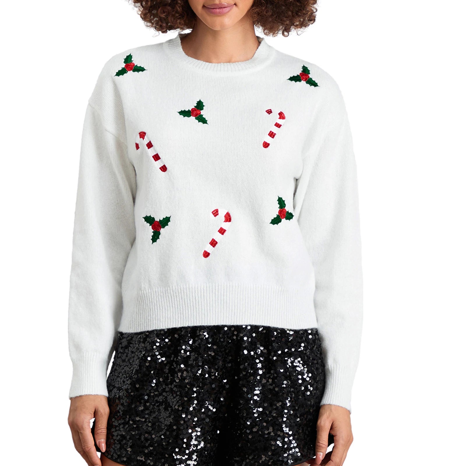 Women s Festive Reindeer Print Turtleneck Sweater Cozy Winter Knit Pullover Jumper