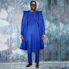 Men's Dashiki Robe Set – Embroidered 3-Piece