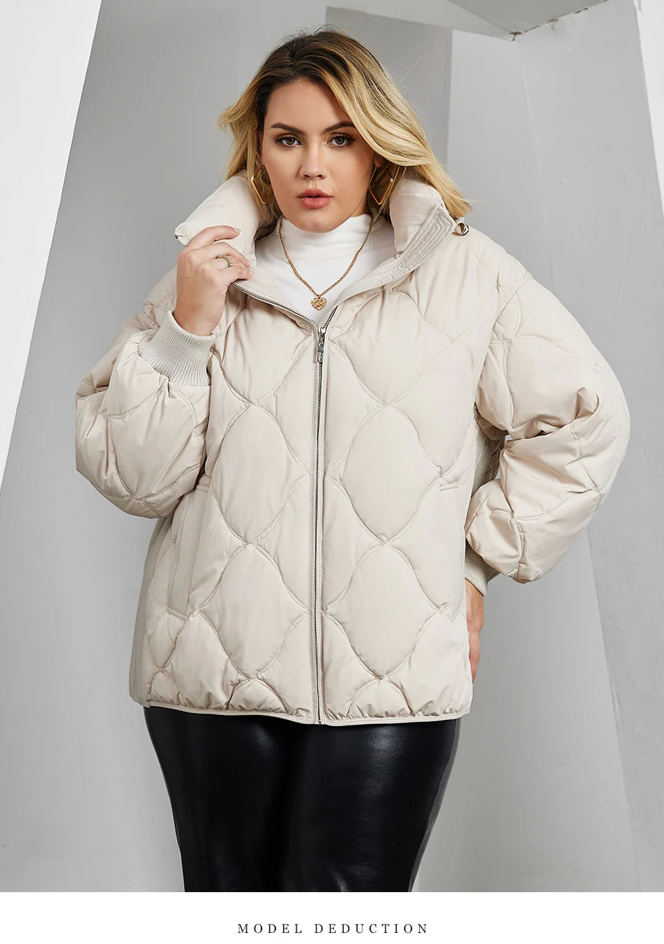 Astrid Women's Jacket Winter 2023 Plus Size Bio Down Jackets Hooded Quilted Cotton Coat Women Parka Female Clothing Split Hem