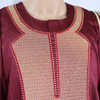 Men's Red Agbada Suit – Embroidered Robe