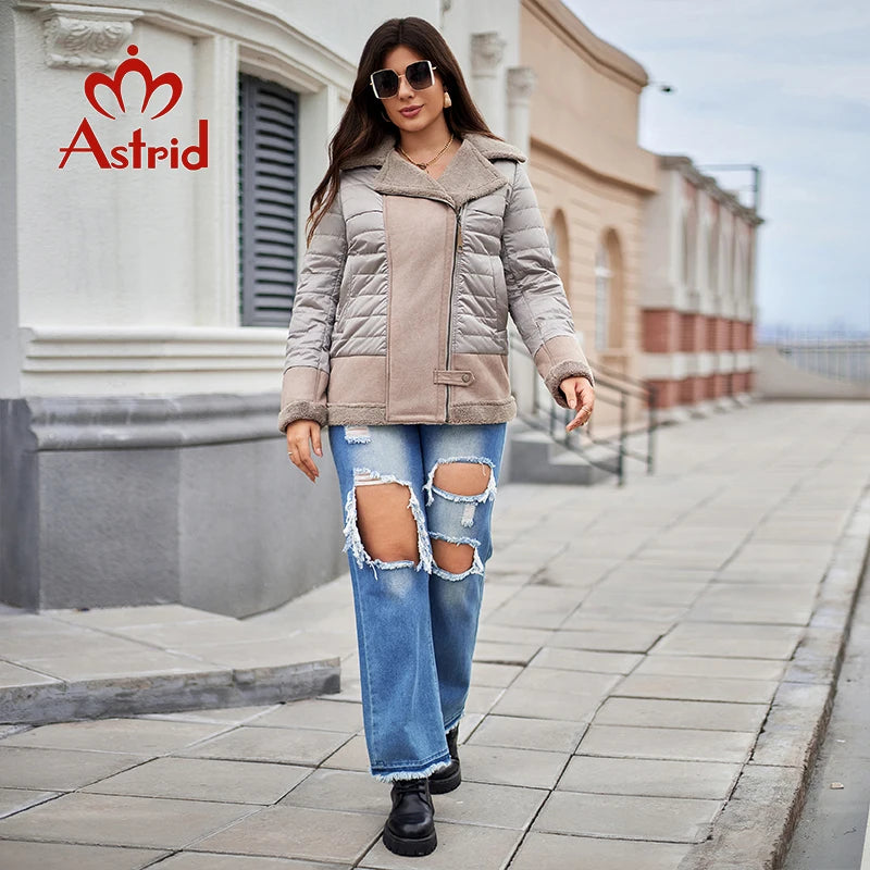 Women's Jacket Double-Faced Fur Spliced Design Hooded Warm Down Coats