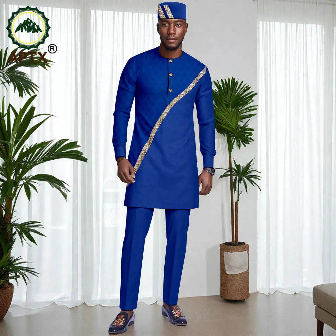 Muslim Mens Robe African Clothing For man 2-piece Sets Suit