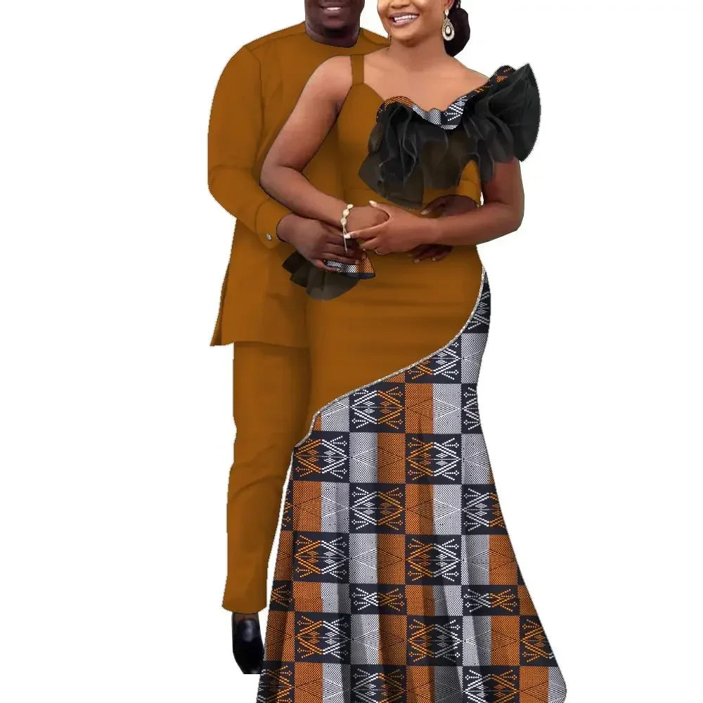 African Couple Clothes African Strap Dresses