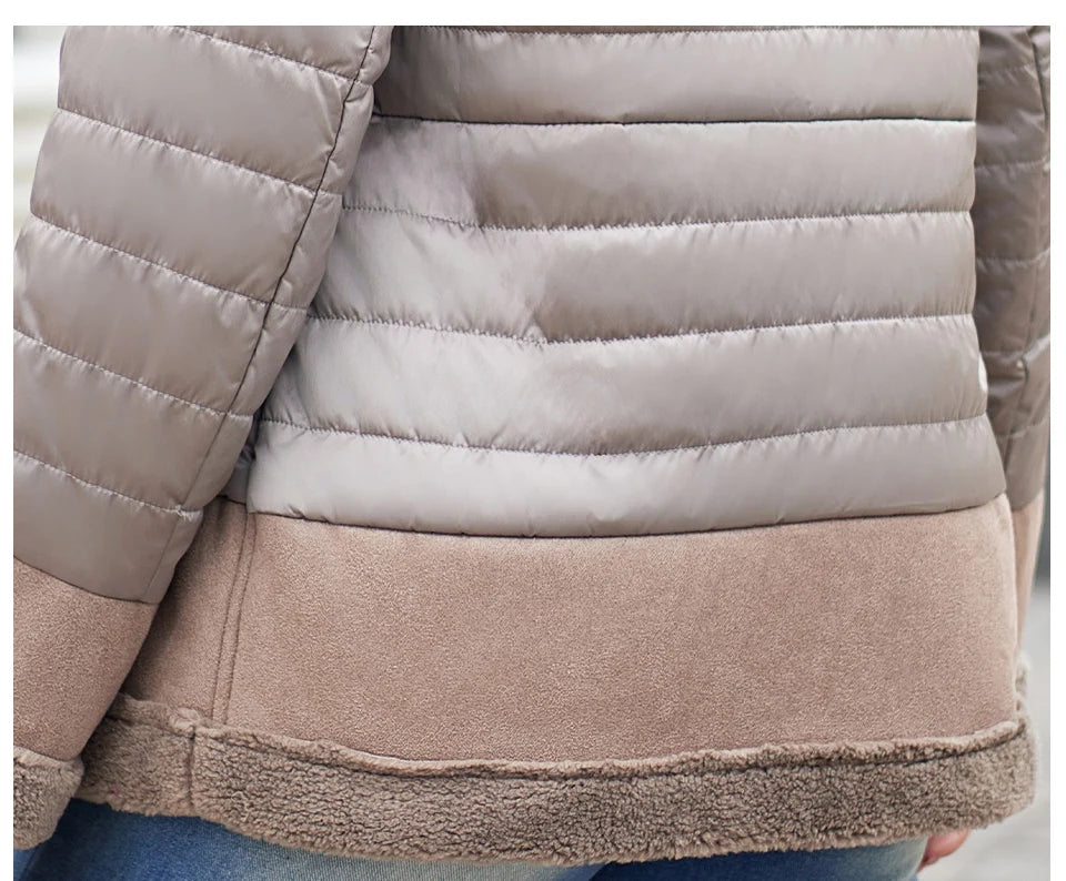 Women's Jacket Double-Faced Fur Spliced Design Hooded Warm Down Coats