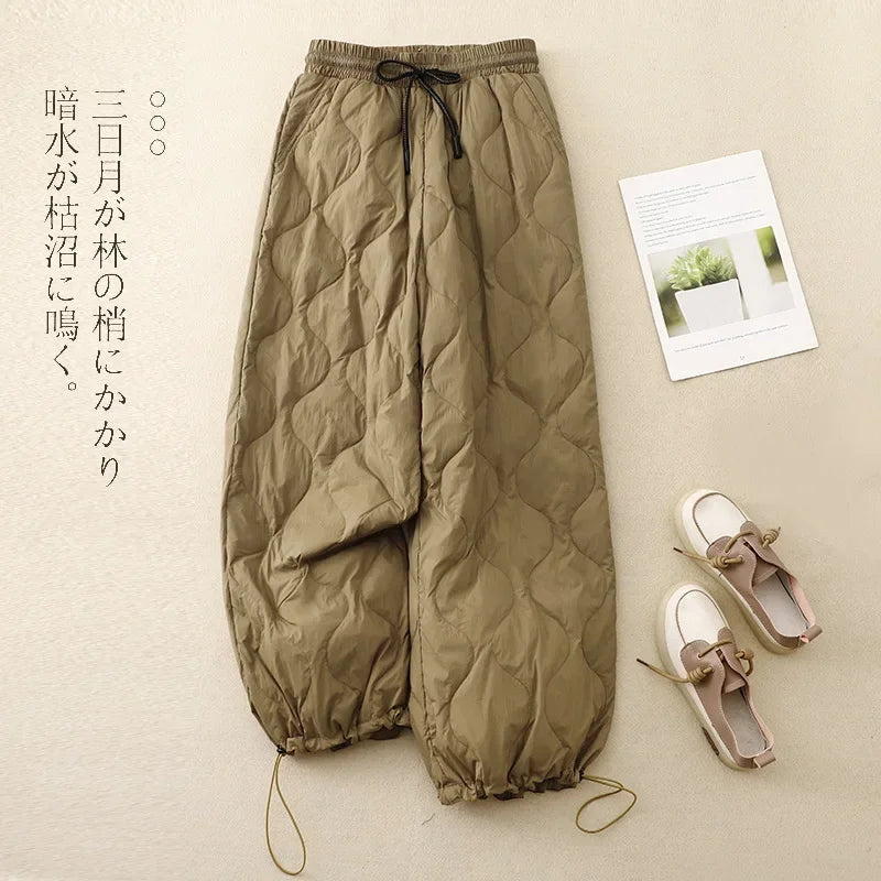 Women Winter Warm Down Cotton Pants