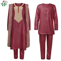 Men's Red Agbada Suit – Embroidered Robe
