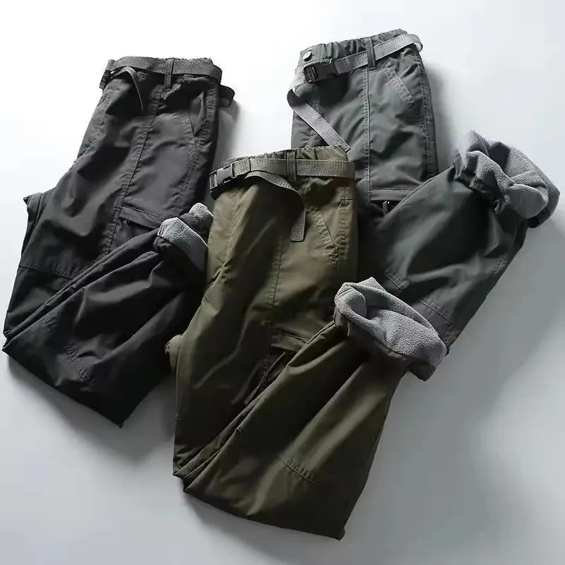 Tooling Pants Thick Waterproof Fleece Cargo Pants Men