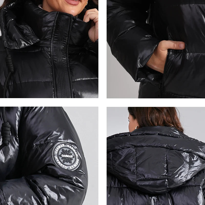 Winter Parkas Women Warm Long Classic zipper Lacing Design