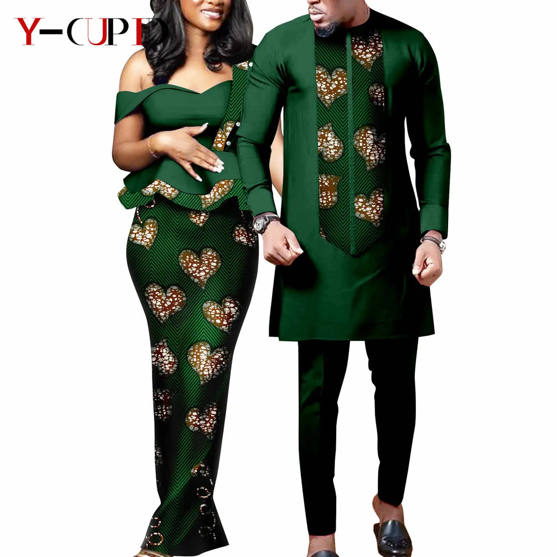 African Print Dresses Matching Couple Clothes