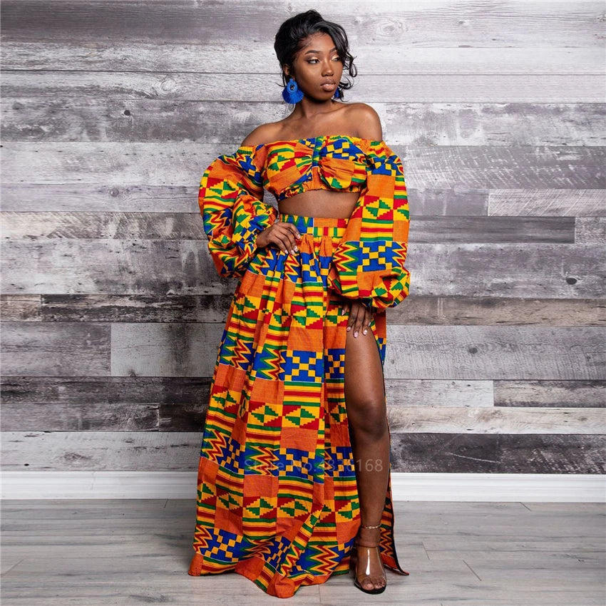 African Dresses for Women Autumn 2-piece Set