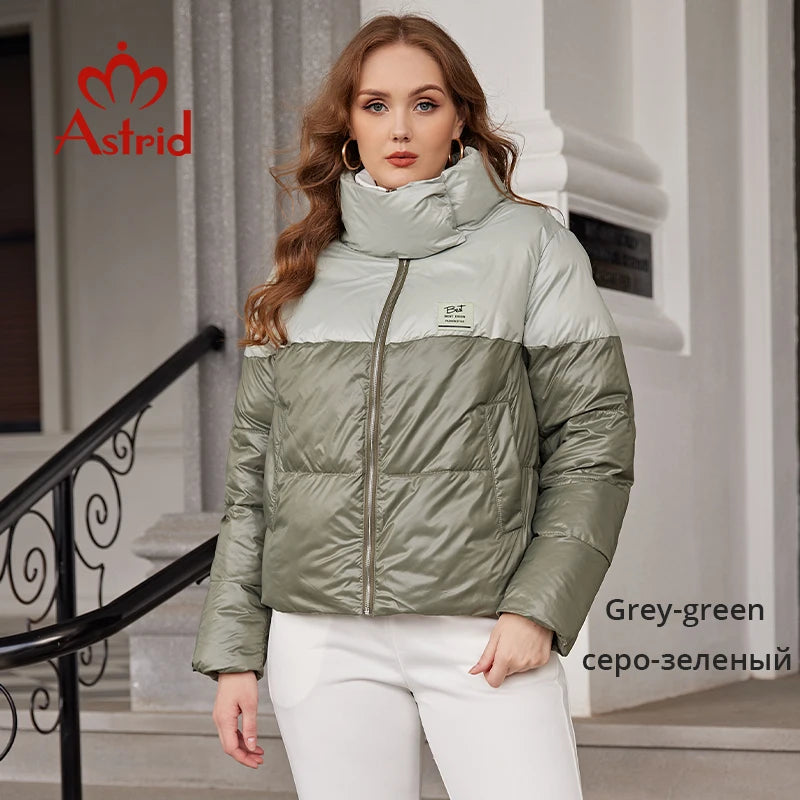 Astrid 2022 Winter Women's Coat Women Parka Fashion Warm Jacket Casual Contrast Color Stitching Loose female clothing Design