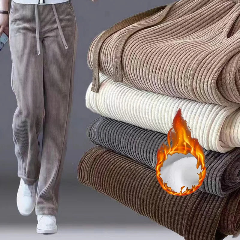 Winter Women Chic High Waisted Pants