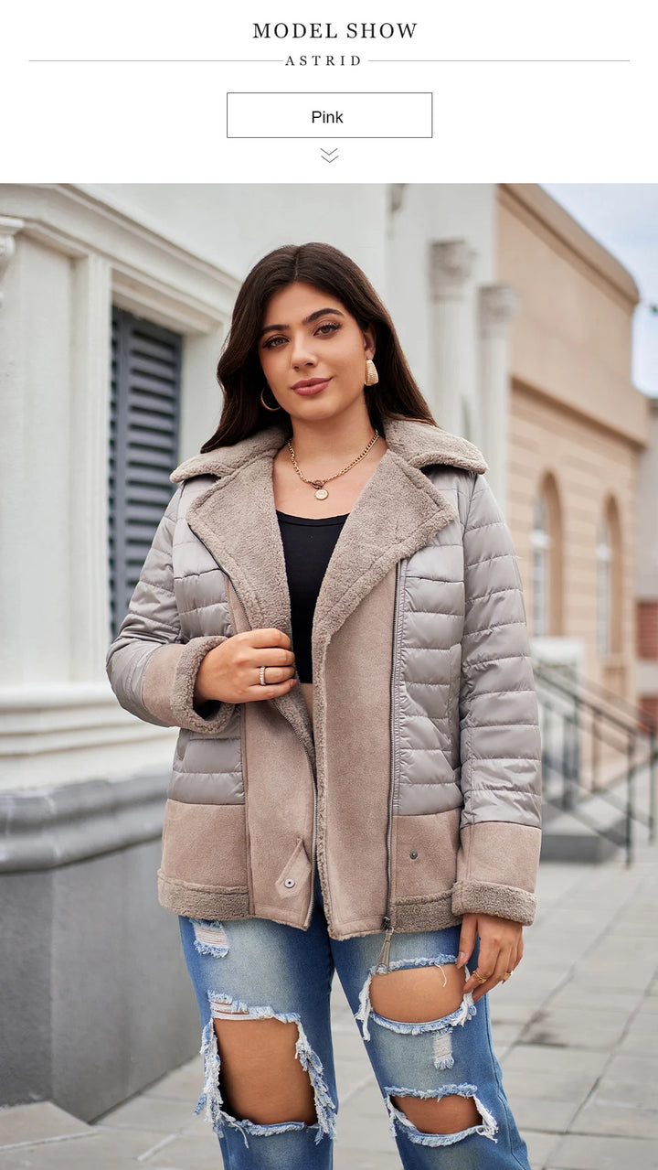 Women's Jacket Double-Faced Fur Spliced Design Hooded Warm Down Coats