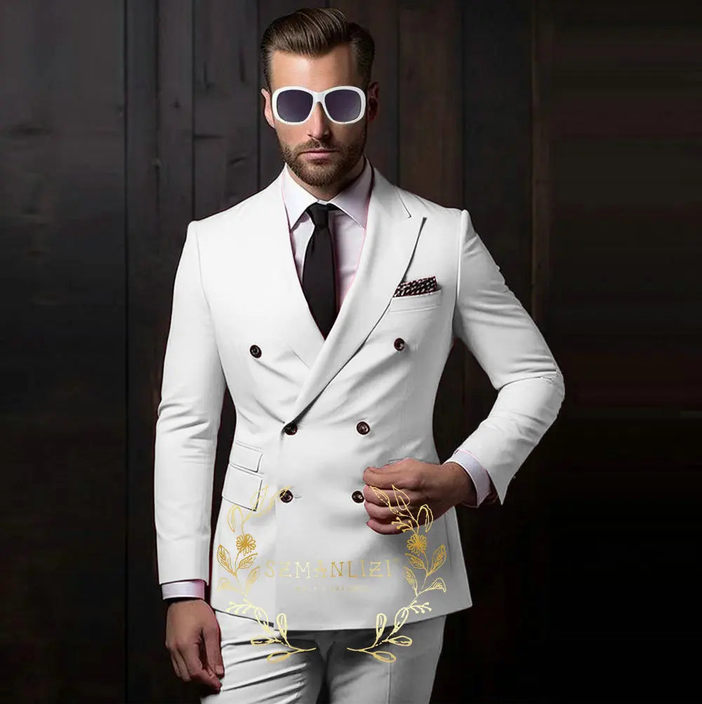 Latest Design Casual Men's Suit Beige Jacket Pants