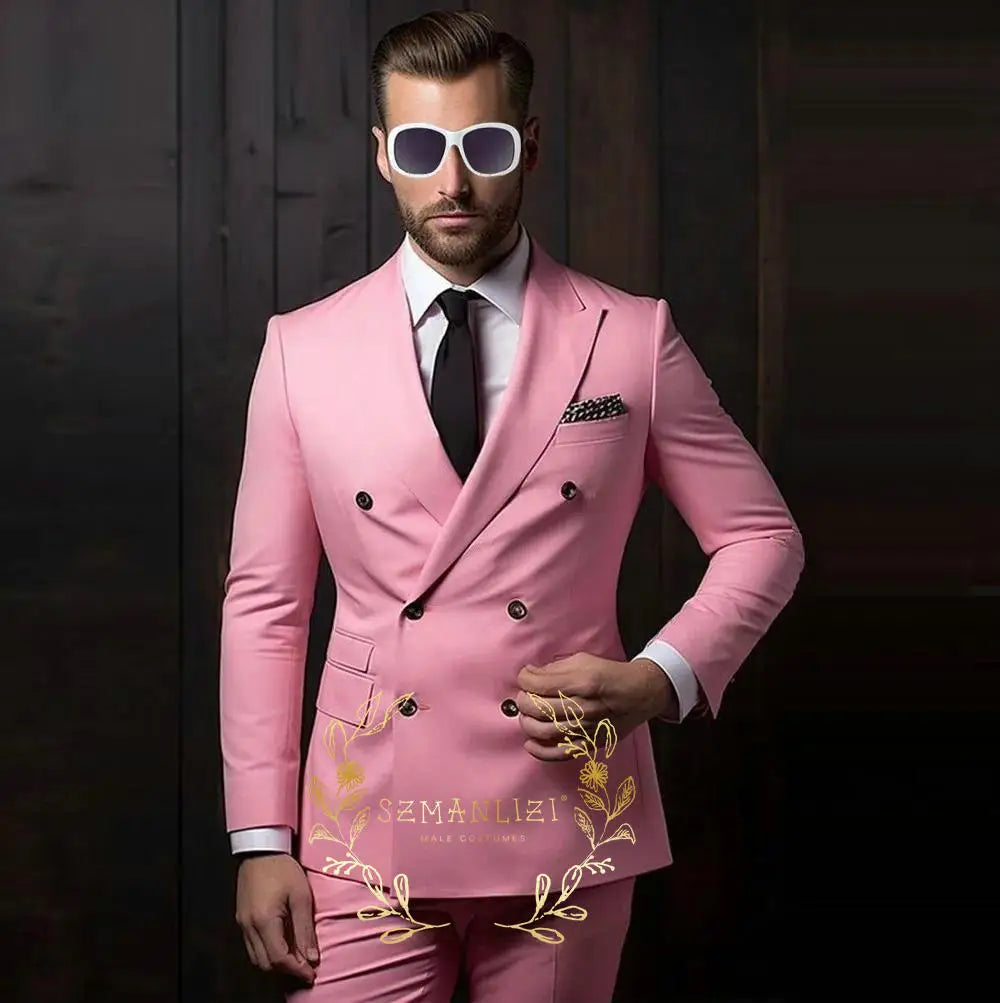 Latest Design Casual Men's Suit Beige Jacket Pants