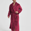 Male Lapel Coral Velvet Bathrobe Nightgown Lounge Homewear