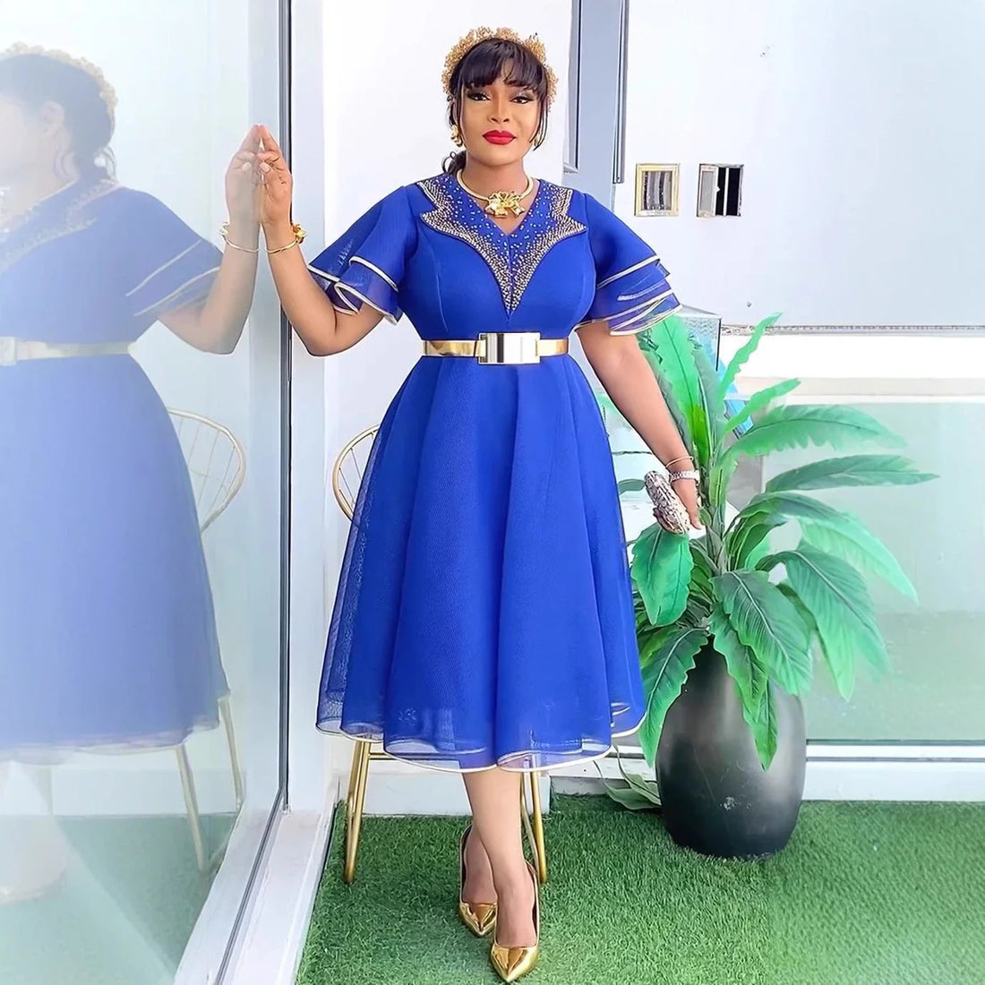 African Dresses for Women 2025 Evening Party Hot Drill Dress