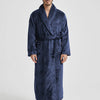 Male Lapel Coral Velvet Bathrobe Nightgown Lounge Homewear