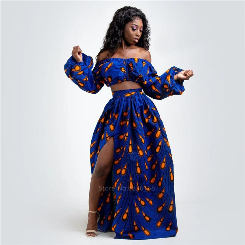 African Dresses for Women Autumn 2-piece Set