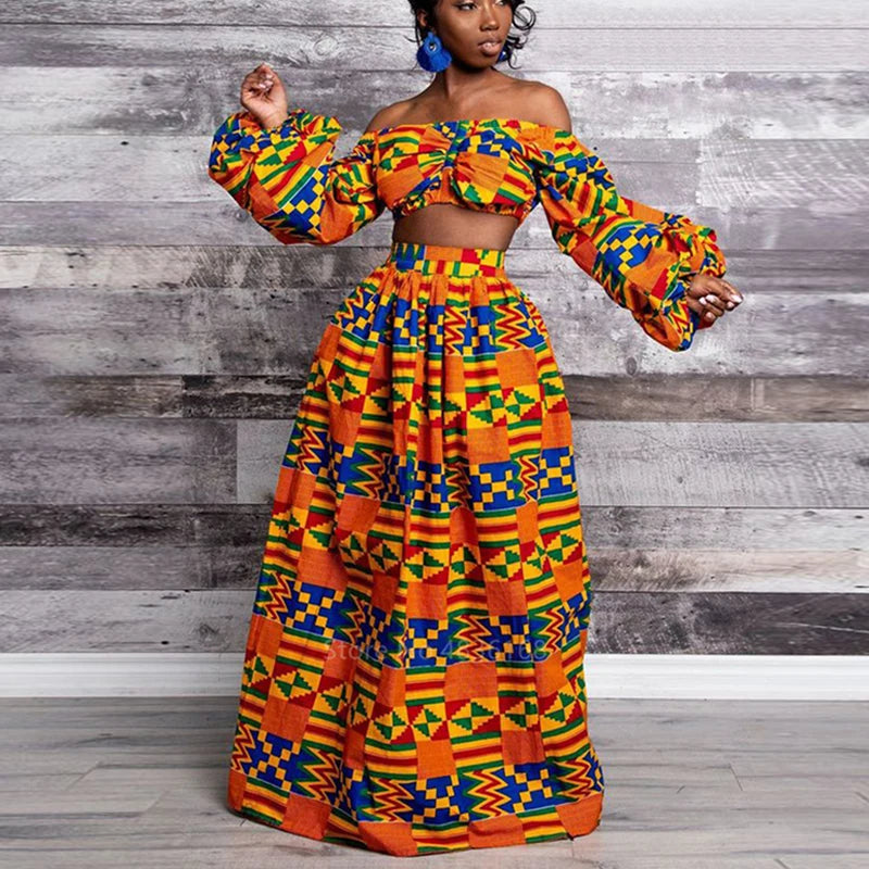 African Dresses for Women Autumn 2-piece Set