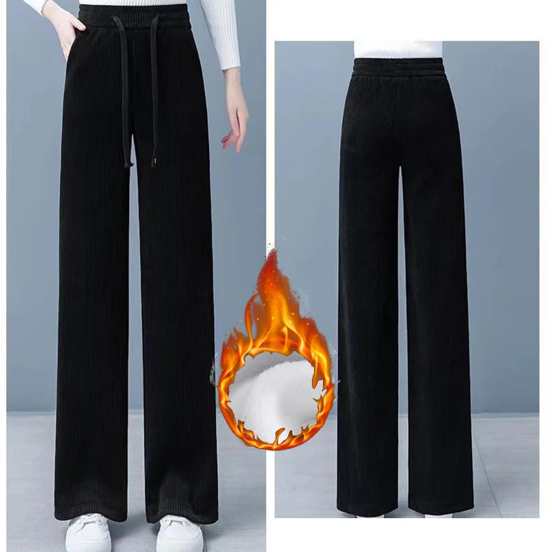 Winter Women Chic High Waisted Pants