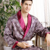 Men Silk long-sleeved Bathrobe Big Size 5XL kimono Home Bath Gown