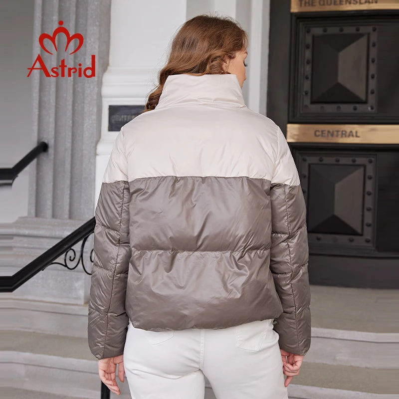 Astrid 2022 Winter Women's Coat Women Parka Fashion Warm Jacket Casual Contrast Color Stitching Loose female clothing Design