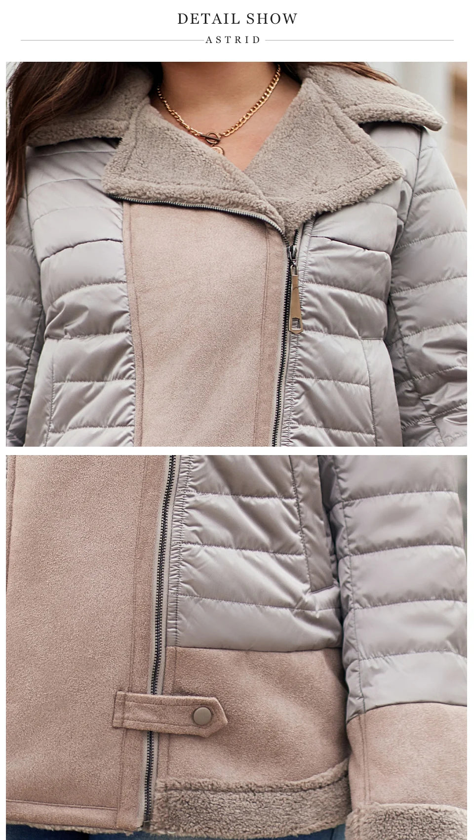 Women's Jacket Double-Faced Fur Spliced Design Hooded Warm Down Coats
