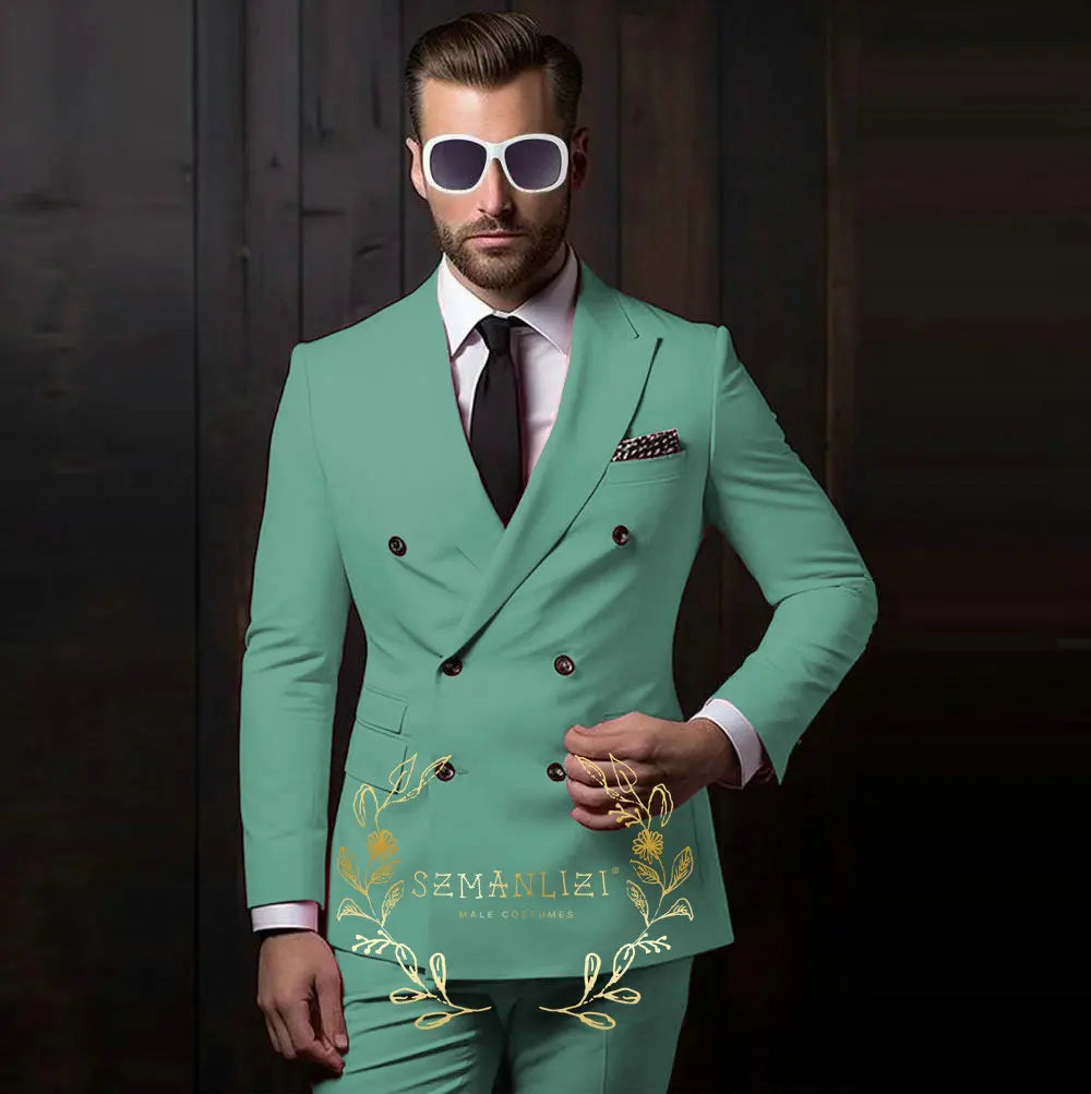 Latest Design Casual Men's Suit Beige Jacket Pants