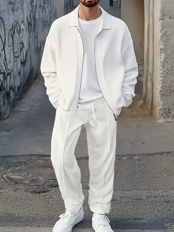 Men's Sport Zip Jacket & Pants Set - Front View | ARINZE