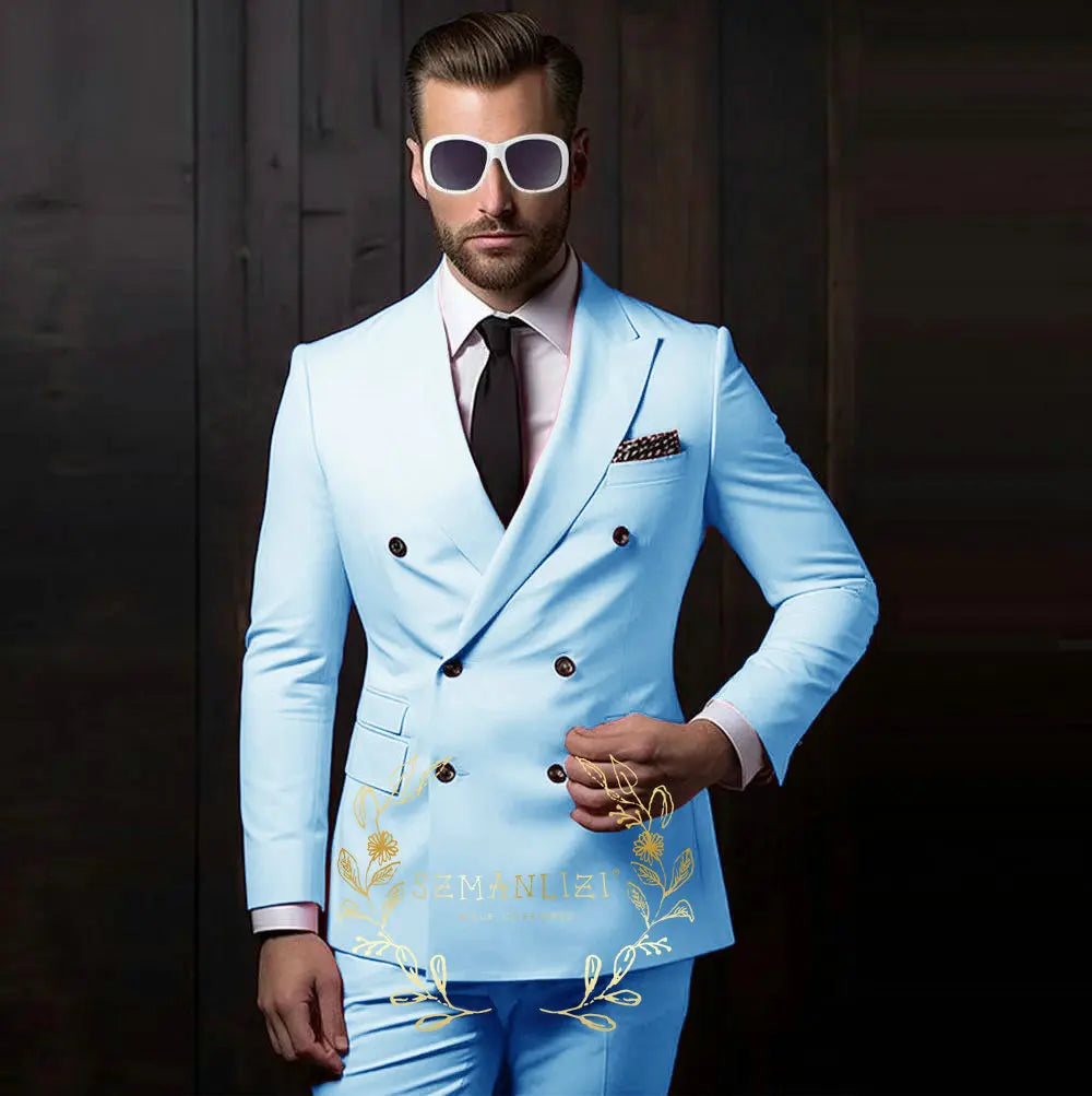 Latest Design Casual Men's Suit Beige Jacket Pants