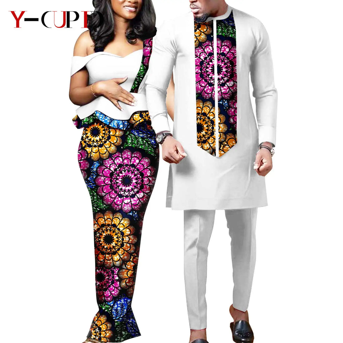 African Print Dresses Matching Couple Clothes