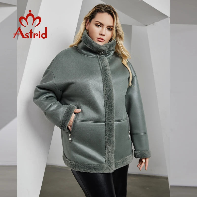 Plus Size Down Jackets Integrated Thickened Fleece Plush Fur Coat Women