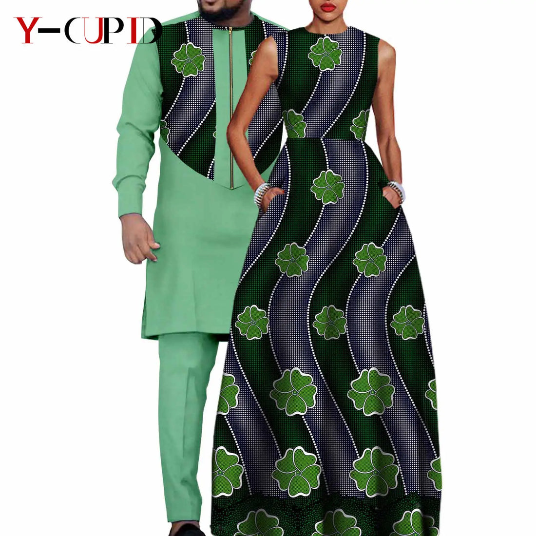 African Dresses for Women Matching Couple Outfits