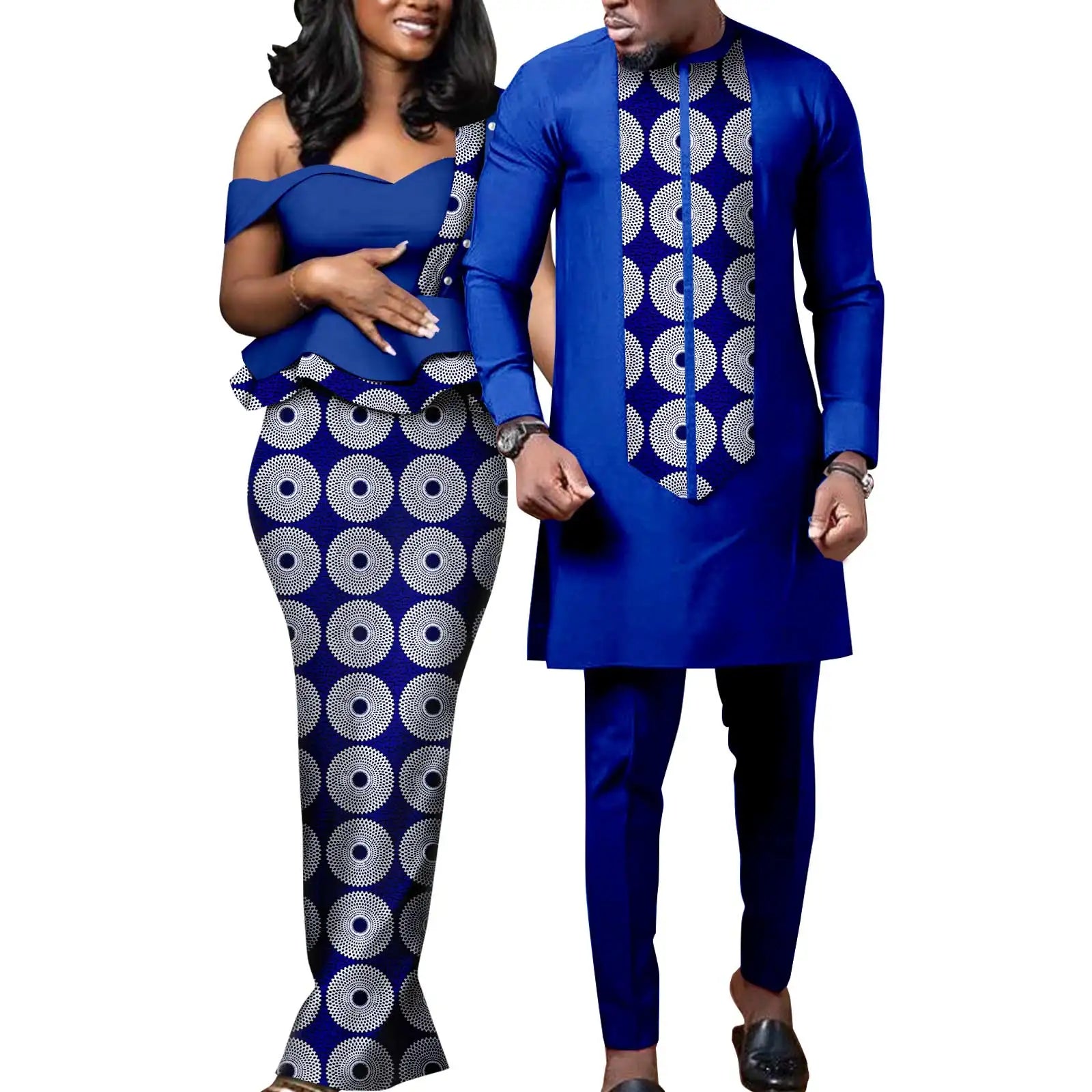 African Print Dresses Matching Couple Clothes