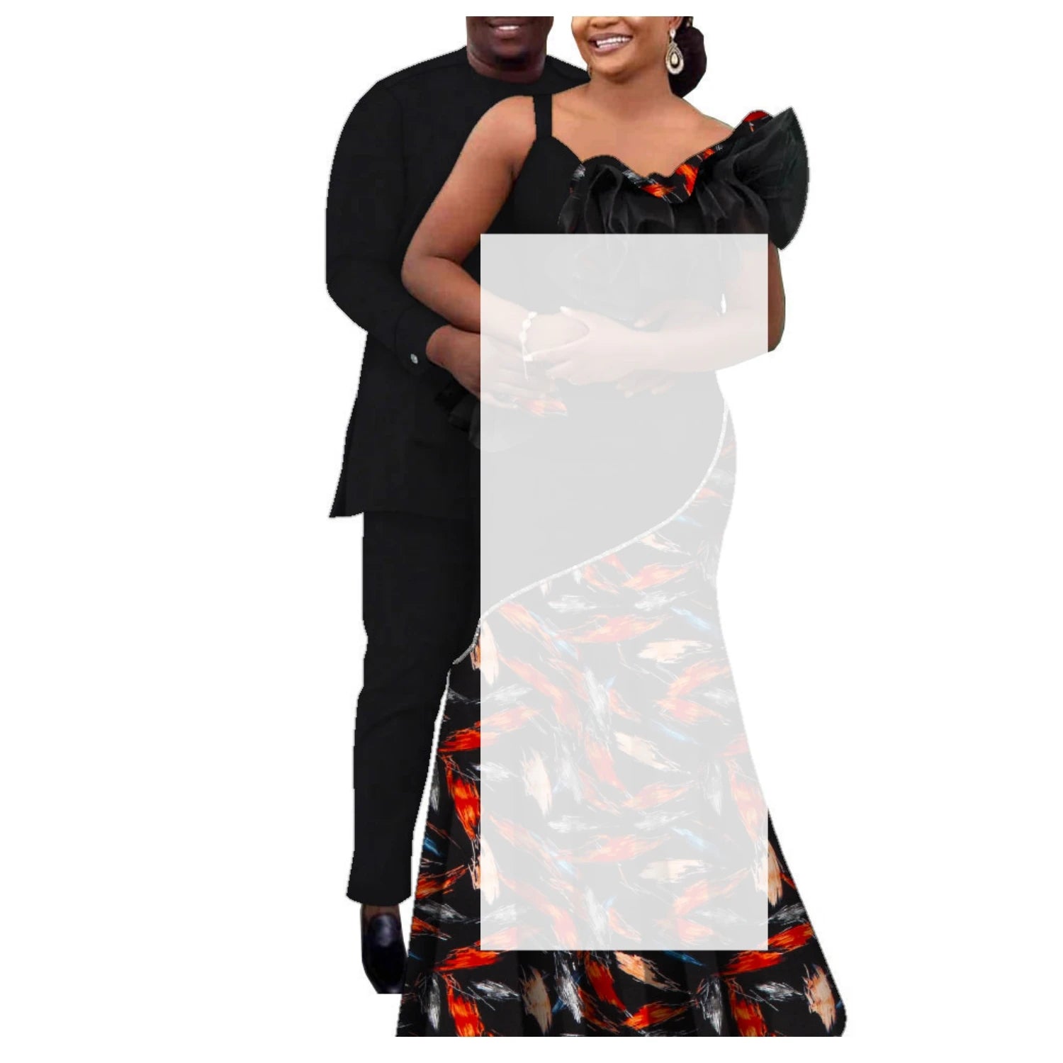 African Couple Clothes African Strap Dresses