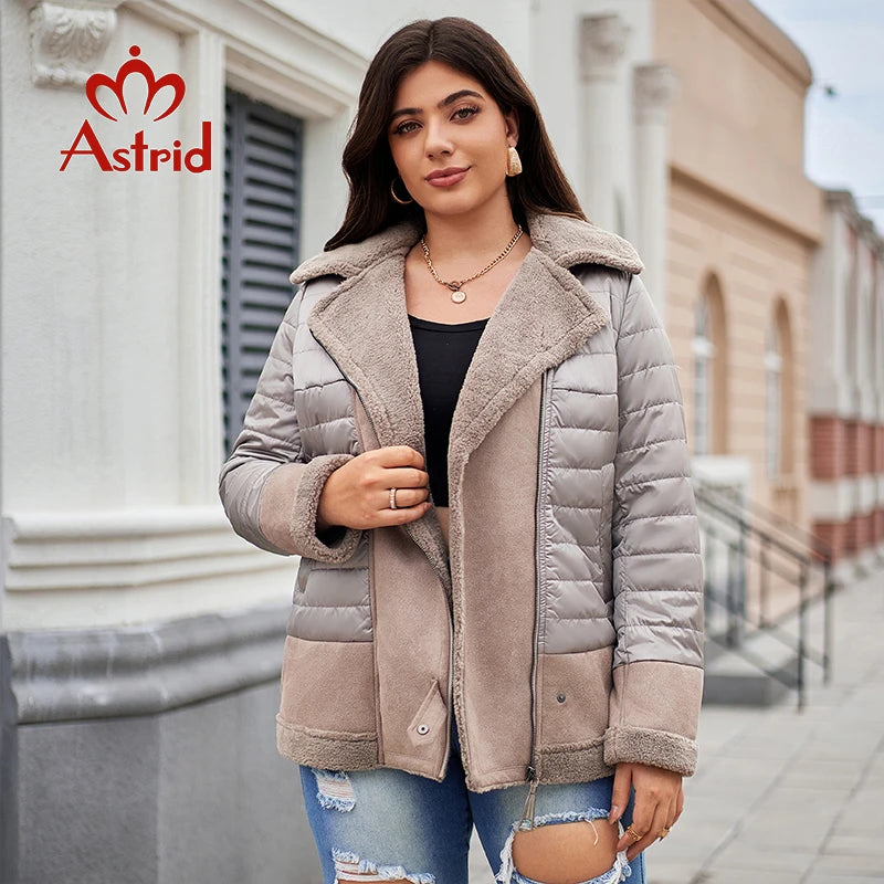 Women's Jacket Double-Faced Fur Spliced Design Hooded Warm Down Coats