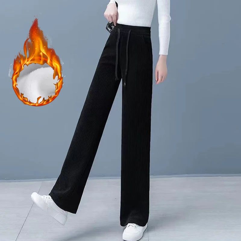 Winter Women Chic High Waisted Pants