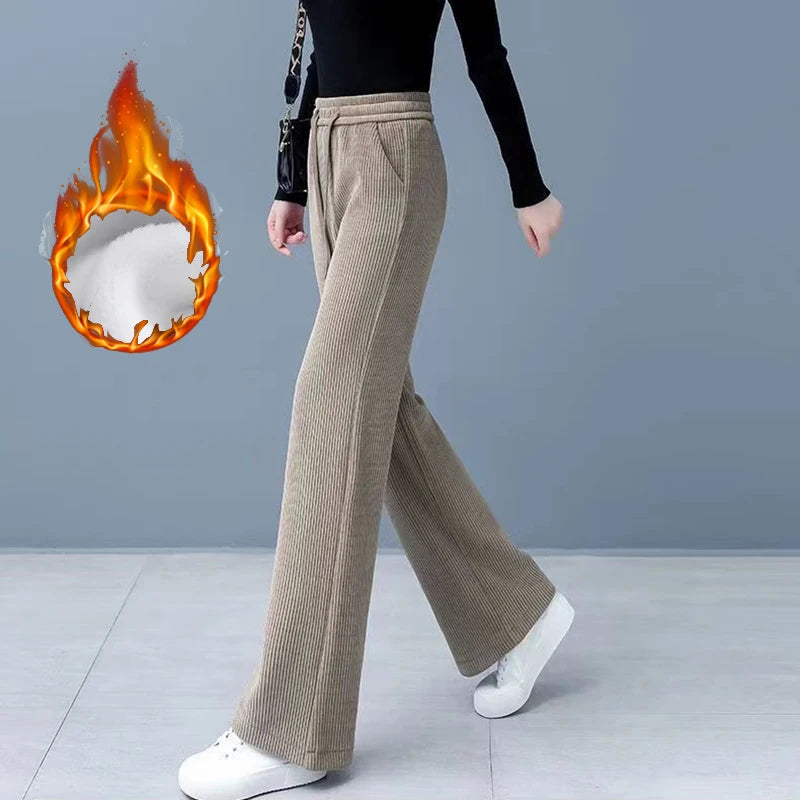 Winter Women Chic High Waisted Pants