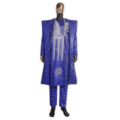 Men's Dashiki Robe Set – Embroidered 3-Piece