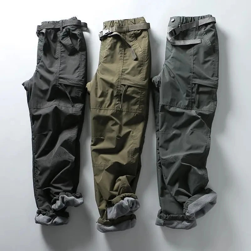 Tooling Pants Thick Waterproof Fleece Cargo Pants Men