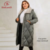 HaiLuoZi 2023 New Women's Winter Jackets Plus Size Long Warm Parkas Elegent Hooded With Fur Classic Quilted Coats Women1165