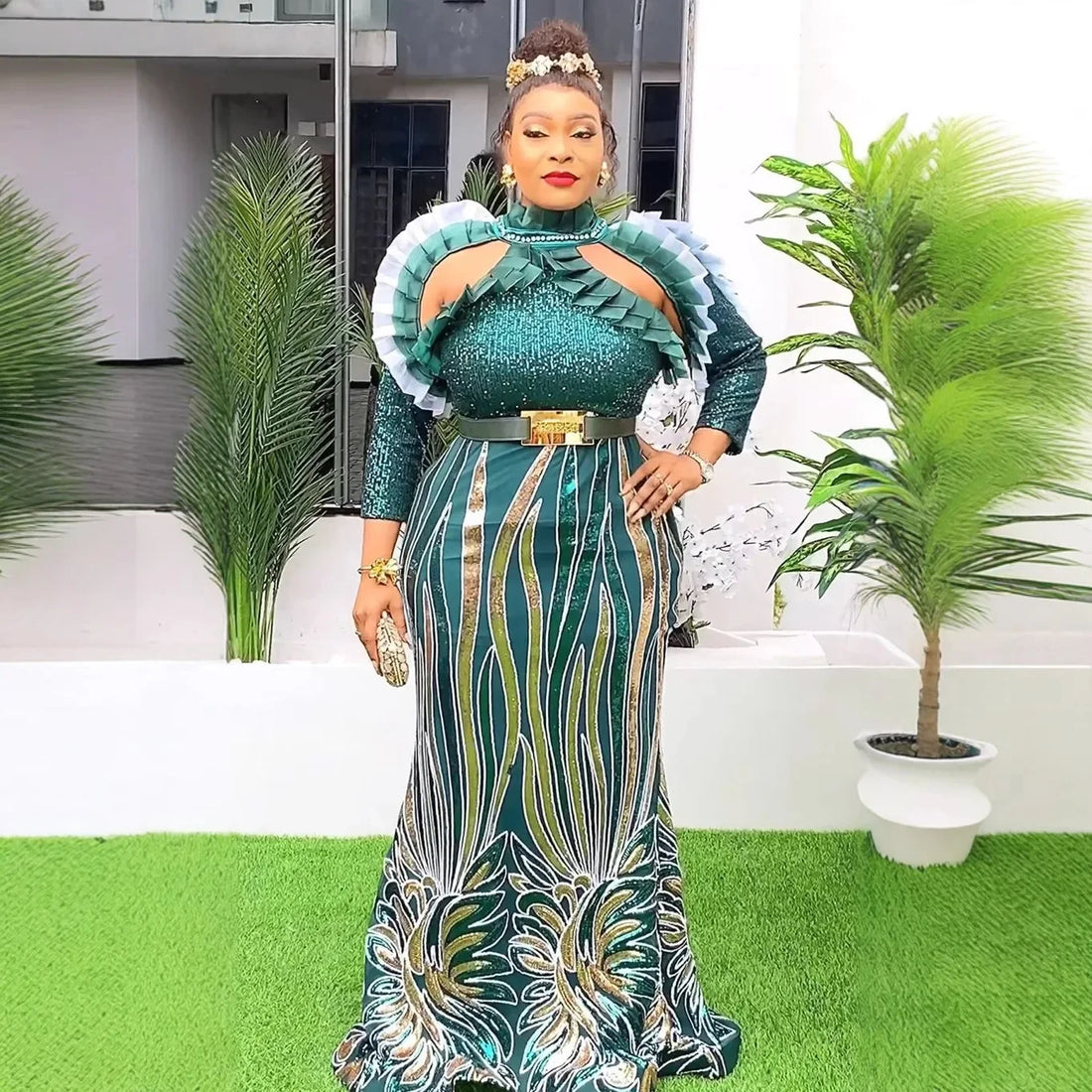 African Dresses for Women 2025 Evening Party Hot Drill Dress